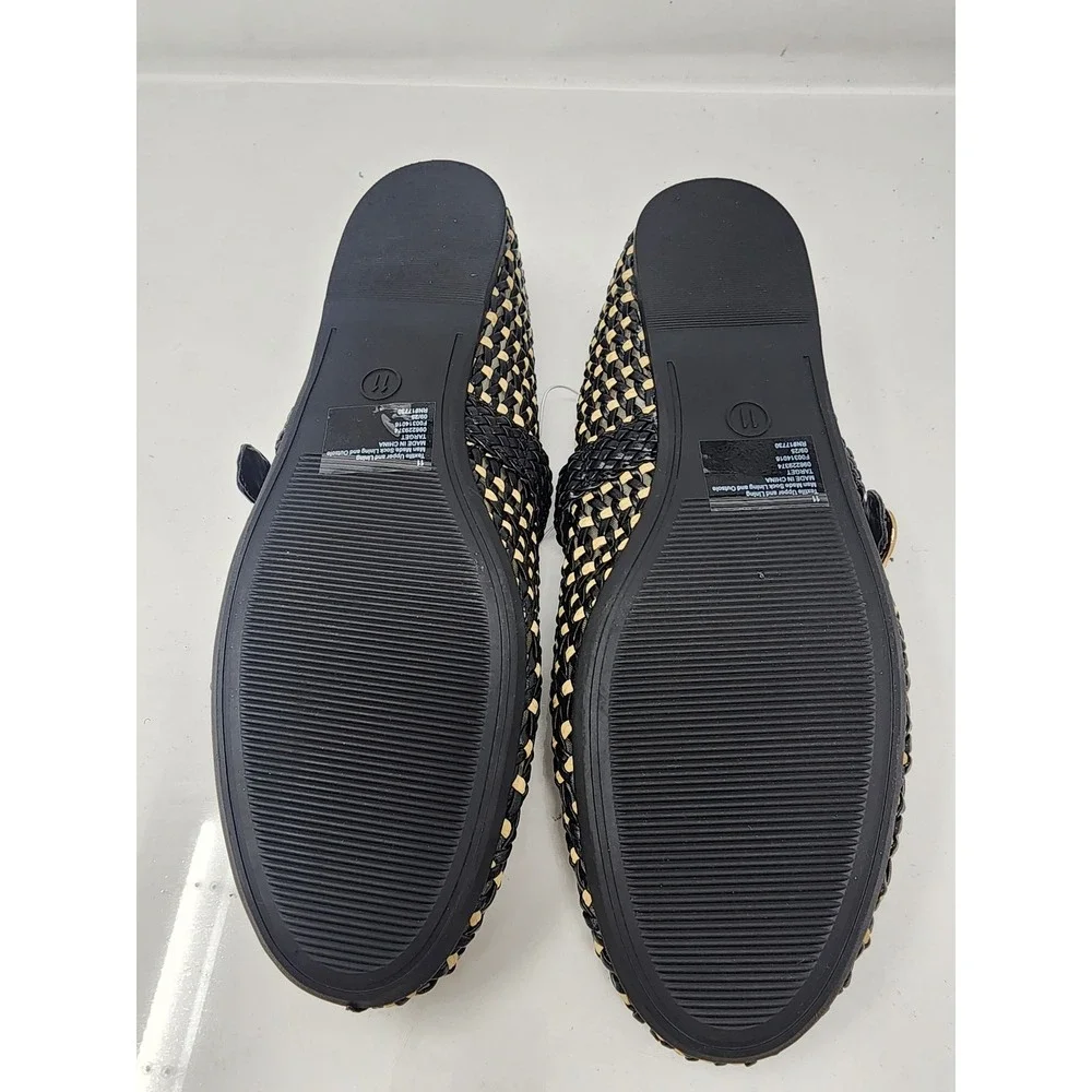 Universal Thread Womens Woven Mary Jane Flats Black Textile Casual Size 11